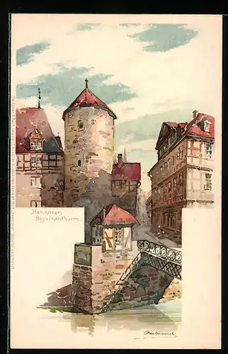 Künstler-AK Otto Hammel: Hannover, Altstadtstrasse am Beguinenthurm