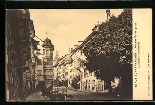 AK Schaffhausen, Aus der Vordergasse mit Wohnhäusern