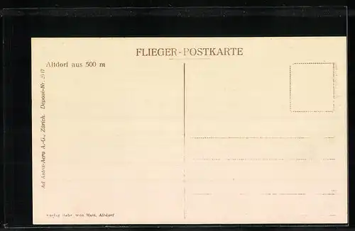 AK Altdorf, Fliegeraufnahme vom Ort