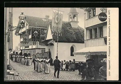 AK Appenzell, Prozession bei der Abtskapelle