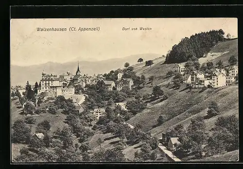 AK Walzenhausen, Ortsansicht von Westen