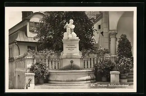 AK Herisau, Blick auf das Soldatendenkmal