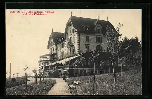 AK Zürich, Alkoholfreies Kurhaus auf dem Zürichberg