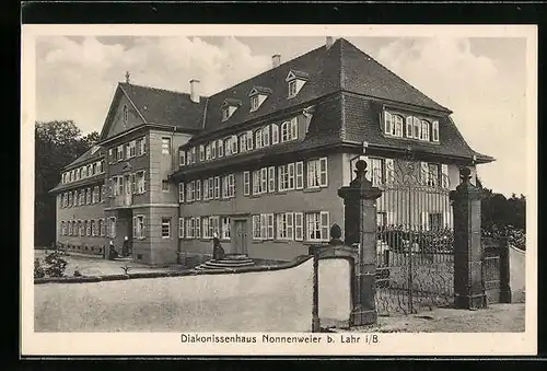 AK Nonnenweier b. Lahr, Diakonissenhaus mit Toreinfahrt