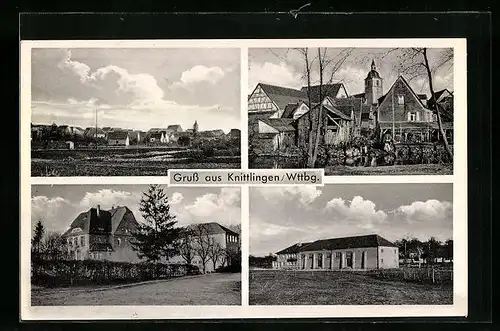 AK Knittlingen /Wttbg., Ortsansicht mit Kirche