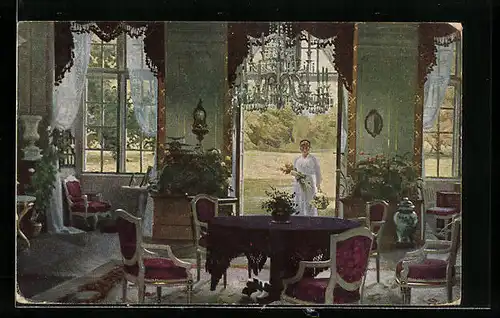 Künstler-AK sign. H. Slott-Moller: Sommermorgen, Dänische Kunst