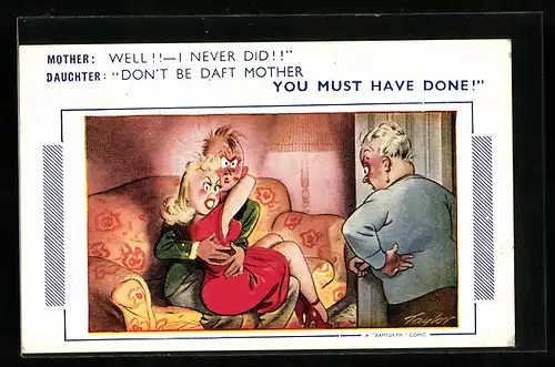 Künstler-AK Arnold Taylor: Mutter erwischt Liebespaar, Don`t be daft mother