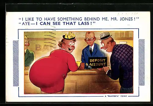 Künstler-AK Arnold Taylor: I like to have something behind me, Mr. Jones