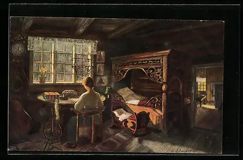 Künstler-AK sign. G. Schneevoigt: Der Erstgeborene, Dänische Kunst