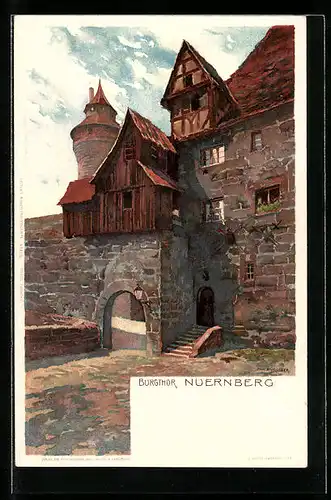Künstler-AK Karl Mutter: Nürnberg, Burgtor