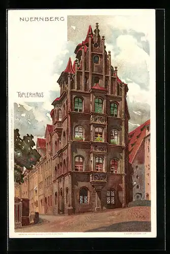 Künstler-AK Karl Mutter: Nürnberg, Blick zum Toblerhaus