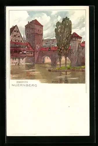Künstler-AK Karl Mutter: Nürnberg, Henkersteg