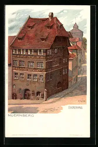 Künstler-AK Karl Mutter: Nürnberg, Strasse am Dürerhaus