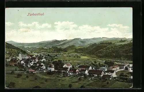 AK Turbenthal, Ortsansicht aus der Vogelschau