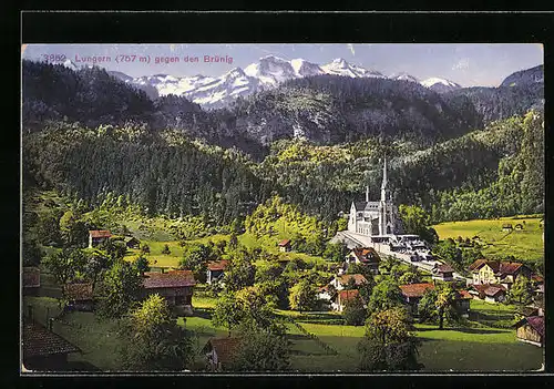 AK Lungern, Sicht auf den Ort gegen den Brünig