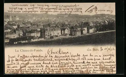 AK La Chaux-de-Fonds, Ortsansicht aus der Vogelschau