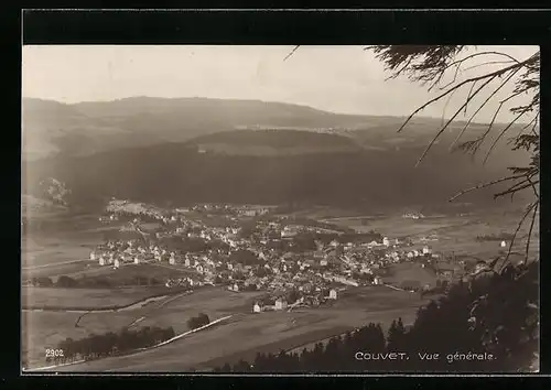 AK Couvet, Vue générale, Ortsansicht aus der Vogelschau