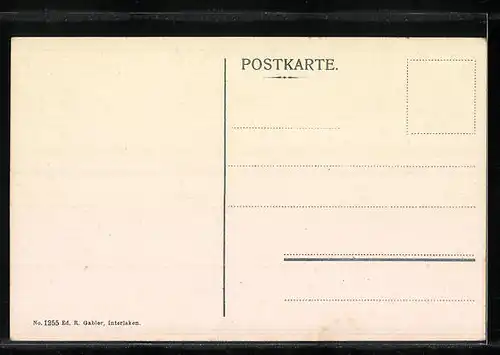 AK Wengen, Ortsansicht aus der Vogelschau mit Breithorn und Jungfrau