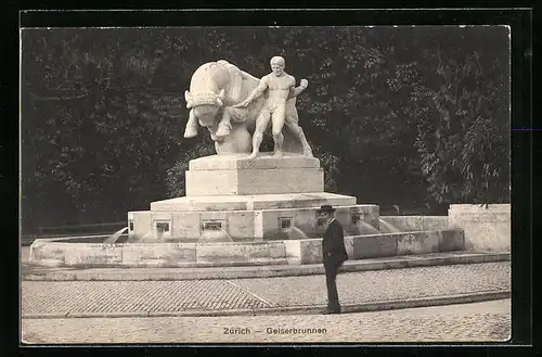 AK Zürich, Geiserbrunnen