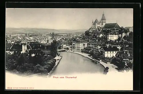 AK Thun, Teilansicht mit Schloss vom Thunerhof