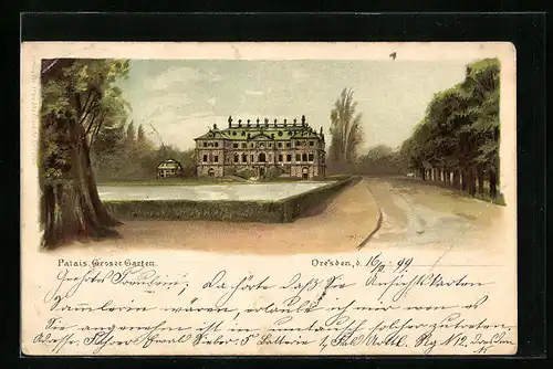 Lithographie Dresden, Palais Grosser Garten