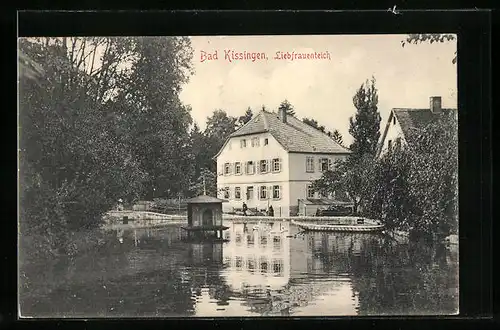 AK Bad Kissingen, Liebfrauenteich mit Gondel