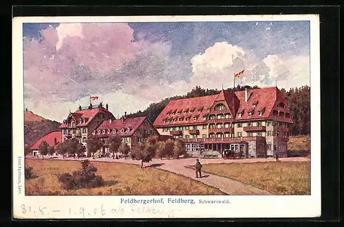 Künstler-AK Feldberg /Schwarzwald, Hotel Feldbergerhof
