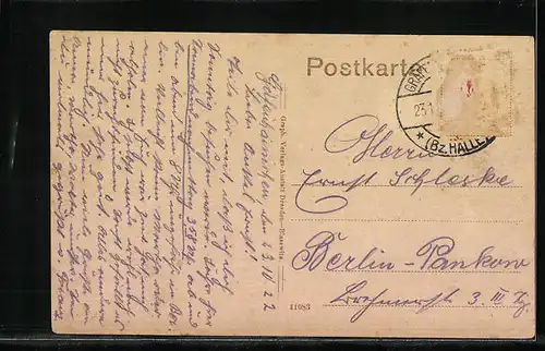 AK Gräfenhainichen, Marktplatz mit Turmspitze