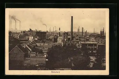 AK Bitterfeld, Teilansicht mit Fabrik