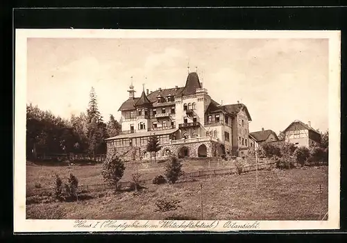 AK Bärenfels, Kurhotel Kaiserhof, Haus I., Hauptgebäude mit Wirtschaftsbetrieb, Ostansicht