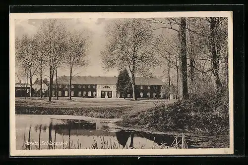 AK Paretz, Schlosspark und Teich