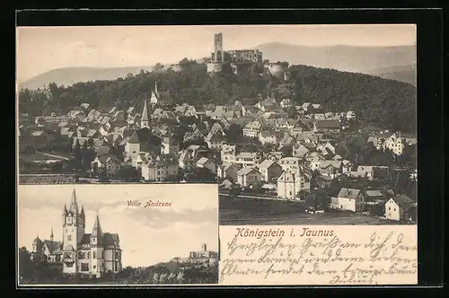 AK Königstein i. Taunus, Villa Andreae, Burgruine