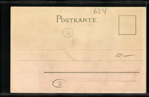 Lithographie Königstein i. Taunus, Blick zur Burg