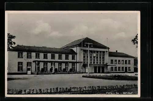 AK Flöha i. Sa., Ansicht vom Bahnhof