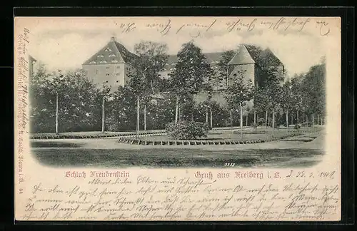 Relief-AK Freiberg i. S., Schloss Freudenstein