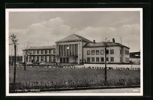 AK Flöha i. Sa., Blick zum Bahnhof