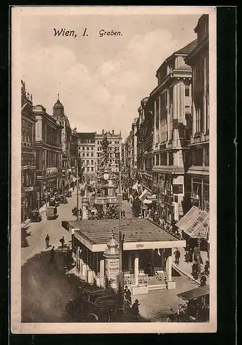 AK Wien, Graben mit Litfasssäule