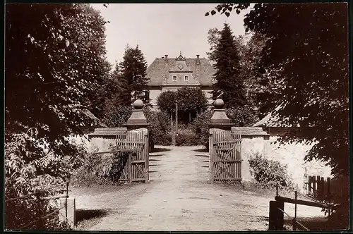 Fotografie Brück & Sohn Meissen, Ansicht Grossschweidnitz, Blick auf das Gutshaus des Ritterguts Grossschweidnitz