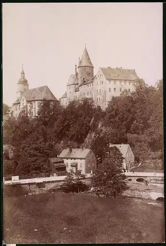 Fotografie Brück & Sohn Meissen, Ansicht Schwarzenberg i. Erzg., Blick nach dem Schloss und der Kirche