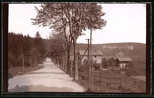 Fotografie Brück & Sohn Meissen, Ansicht Frankenberg i. Sa., Blick in die Strasse nach Sachsenburg, Spiegelverkehrt