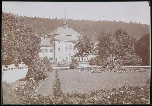 Fotografie Brück & Sohn Meissen, Ansicht Neuhausen / Erzg., Blick auf das Albertbad im Kurpark