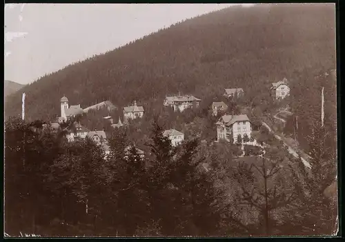 Fotografie Brück & Sohn Meissen, Ansicht Kipsdorf i. Erzg., Blick auf den Ort mit Wohnhäusern