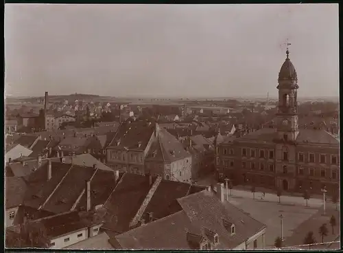 Fotografie Brück & Sohn Meissen, Ansicht Grossenhain i. Sa., Blick in den Ort von der Stadtkirche aus gesehen