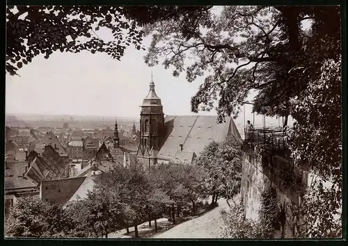 Fotografie Brück & Sohn Meissen, Ansicht Pirna i. Sa., Blick vom Schlossrestaurant auf die Stadt