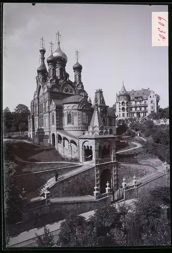 Fotografie Brück & Sohn Meissen, Ansicht Karlsbad, Blick auf die Russische Kirche