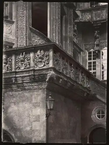 Fotografie Brück & Sohn Meissen, Ansicht Torgau, Wappengalerie am Schloss Hartenfels