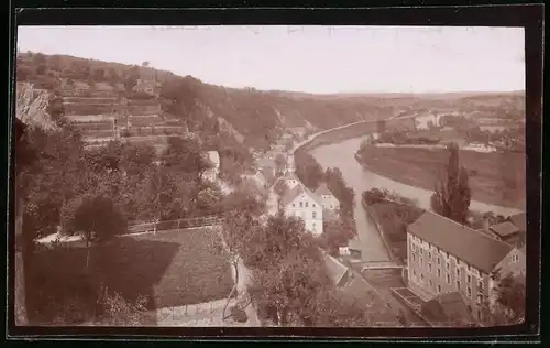 Fotografie Brück & Sohn Meissen, Ansicht Colditz i. Sa., Blick nach der Haingasse und entlang der Berge, Spiegelverkehrt