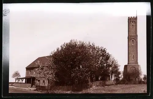 Fotografie Brück & Sohn Meissen, Ansicht Döbeln i. Sa., Blick auf das Restaurant und Aussichtsturm zum Holländer