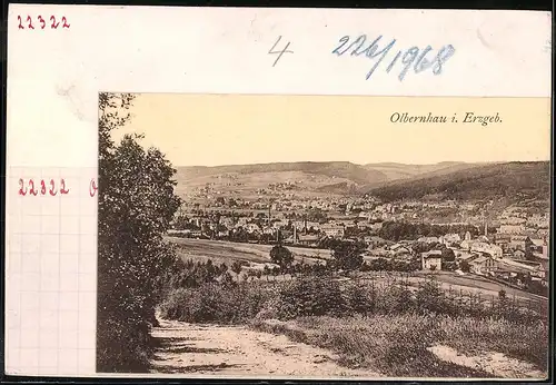 Fotografie Brück & Sohn Meissen, Ansicht Olbernhau i. Erzg., Blick auf die Stadt