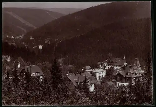 Fotografie Brück & Sohn Meissen, Ansicht Bärenfels i. Erzg., Blick auf den Ort mit Villen